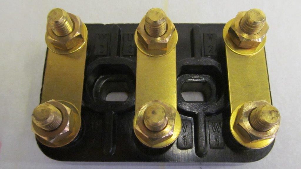 6 Stud terminal block, manufactured from a high arc resistant , flame