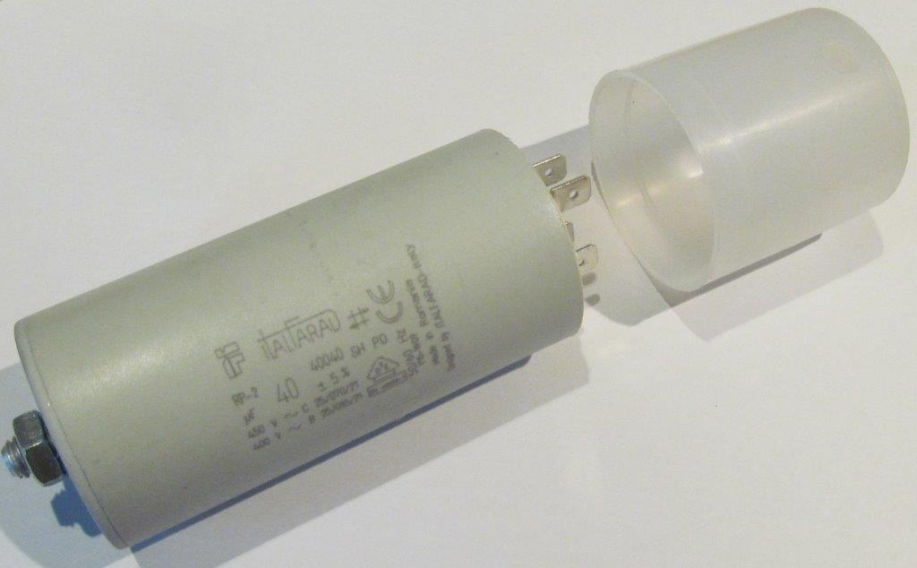 Motor Run Capacitors RP2 - 400/450 volts. (6.3mm Faston Terminals)